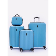 4'lü Valiz Seti Elatae Kırılmaz Valiz Büyük - Orta - Kabin Boy ve Makyaj 1020