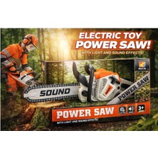 Oyuncak Ağaç Kesme Motoru Sesli Motorlu Testere Pilli Oyuncak Testere