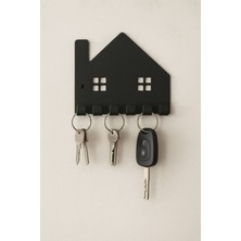 Normadia Ev Şeklinde Metal Anahtarlık Askısı, 6 Kanca, Duvar Tipi, Şık ve Pratik