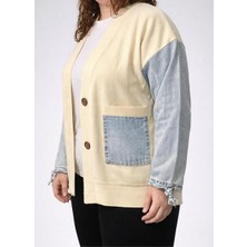 Levine Denim Detaylı Triko Hırka