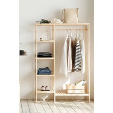 Normadia Çok Amaçlı Ahşap Ayaklı Askı, Dolap ve Gardrop Için 96X144X30 cm