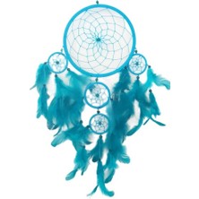 Najmaddin Turkuaz Rengi Kuş Tüylü Boncuklu Düş Kapanı El Yapımı Duvar Süsü