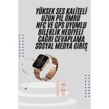 Zenvia Akıllı Saat 3 Kordonlu ve Aksesuarlı Bayanlar Için Şık Rose Renk ZNV-HBY3245