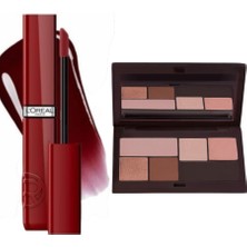 L'Oréal Paris Infaillible Laque Resistance Likit Parlak Ruj - 550 Noir Cherry + Pastel x Arzu Sabancı Eyeshadow Palette 62
