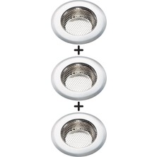 Kittiwake Home Life 3 Adet - 11.5 cm Büyük Boy Paslanmaz Çelik Lavabo Süzgeci - Evye Süzgeci 11.5 cm
