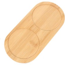 abnturk Bambu Yağdanlık Altlığı Iki Bölmeli Sosluk Sirkelik Altlığı 1 Adet