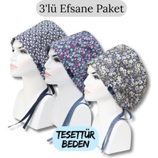 Doktorbonem Tesettür Beden 3'lü Efsane Paket Lacivert Çıtır Papatyalar Mavi Minik Çiçekler Bahar Çiçekleri Mavi