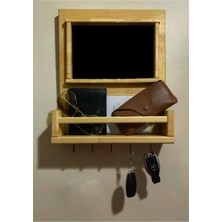 Normadia El Yapımı Ahşap Yazı Tahtalı Anahtarlık ve Not Panosu