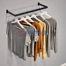 Normadia 90X30 cm 5'li Duvara Monte Askılık Seti Giyinme Odası ve Mağaza Rafı