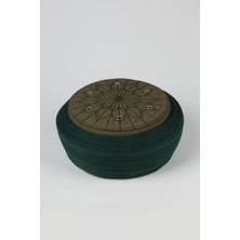 Sarıkhane Talebe Sarığı - Yeşil Kumaş - Yeşil Takke - Yuvarlak Sarım - Kuş Gözü - 7 Metre