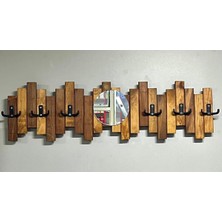 Normadia Şık Ahşap Duvar ve Kapı Askısı, Aynalı Model, 6 Askılı Organize Edici