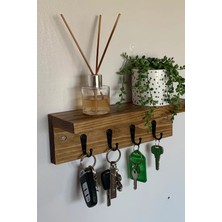 Normadia Şık Ahşap Anahtar ve Kupa Askısı, Duvar Rafı, Çok Amaçlı Düzenleyici
