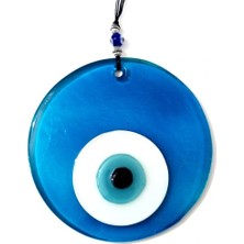 Herşeytrend Şeffaf Turkuaz El Yapımı Nazar Boncuklu Cam Duvar Süsü