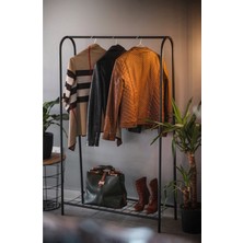 Normadia Metal Ayaklı Raflı Dekoratif Askılık, Portatif ve Kolay Kurulum