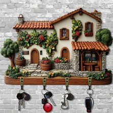 Normadia Çok Amaçlı Ahşap Anahtarlık, Metal Kancalı, Duvar ve Ev Dekorasyonu