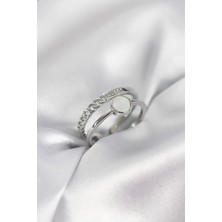 Shopwave Minimal Queen Yazılı Gümüş Renk Pirinç Kadın Yüzük