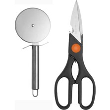 Kittiwake Home Life Paslanmaz Çelik Hamur Kesme Ruleti 20 cm Hamur Kesici ve Çok Amaçlı Mutfak Makası