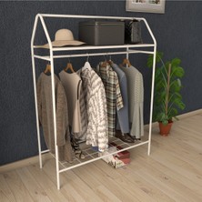 Normadia Beyaz Konfeksiyon Askısı Raflı Ayaklı Eşyalarınızı Düzenleyin