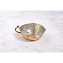 Genel Dövme Bakır Tas Kulplu Geleneksel Bakır Kase El Yapımı Dekoratif Sunum Kasesi Bakır Servis Kabı