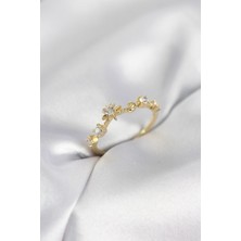 Clariss Gold Renk Gece Temalı Zirkon Taşlı Kadın Yüzük