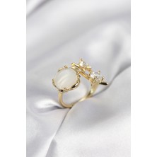 Clariss Gold Renk Kutup Yıldızı Model Kadın Yüzük