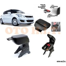 Özgürce Sürgülü Siyah Deri Kol Dayama ve Bardaklık, Swift 13-16 Uyumlu