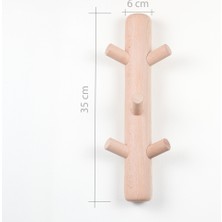 Normadia Ahşap Duvar Askılığı Portmanto Şapka-Çeket Askılığı