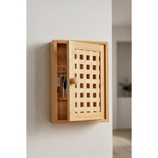 Normadia Bambu Kapaklı Dekoratif Duvar Rafı Anahtarlık Askısı, Şık ve Fonksiyonel Tasarım