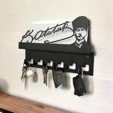 Normadia Modern Siyah Tasarımlı Duvar Askılı Anahtarlık ve Mektup Rafı Model-1