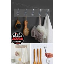 Normadia Şeffaf Kapı Arkası Askılık, Vantuzlu ve Güçlü Duvar Askısı