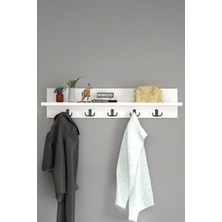 Normadia Şık Ahşap Raflı Duvar Askılığı, 70 cm Portmanto ve Elbise Askısı