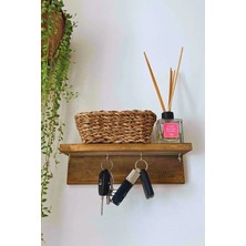 Normadia Ahşap Anahtar Askısı ve Duvar Rafı – Dekoratif Kapı Süsü