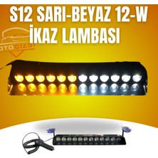 Özgürce S12 Cam Içi Profesyonel Ikaz Lambası Vantuzlu Çakmaklık Girişli Sarı Işık