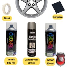 Önder Ticaret Tekoro Akrilik Jant Boyası - Boyama Seti Astar - Vernik - Sprey Boya 500 ml