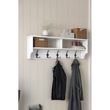 Normadia Modern Beyaz Portmanto Duvar Askısı 120 Cm, Şık ve Kullanışlı Tasarım