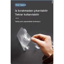 Normadia 5'li Şeffaf Güçlü Kendinden Yapışkanlı Kapı ve Duvar Askısı