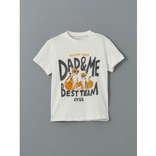 Lc Waikiki Yeni Sezon Bisiklet Yaka Baskılı Penye Erkek Çocuk Tişört