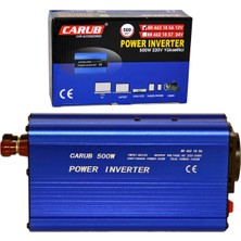 Carub Inverter 12V Dan 220V A Yükseltici 500W USB (5V-1A) Çıkışlı BR4621856