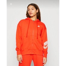 Nike Sportswear Gel-Dance Fleece Full-Zip Hoodie Oversize Bol Kalıp Turuncu Kadın Sweatshirt FD0890-633