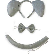 Kaia Life Fil Kostümü Aksesuar Seti 3 Lü - Taç Papyon Kuyruk