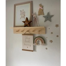 Normadia Ahşap Dekoratif Askılı Raf, Bebek ve Çocuk Odası, 40 cm