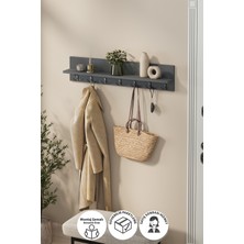 Normadia Elbise ve Portmanto Askılığı, Yıldız Tasarımı, Antrasit Renk, 91 cm