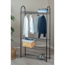 Normadia Metal Ayaklı 4 Raflı Elbise Askılığı, Modern Açık Gardırop, Yatak Odası ve Antre Için Uygun