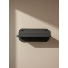 Normadia Modern Ahşap Ceviz Anahtarlık ve Raf Tablalı Dekoratif Askı