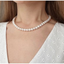 Taşmir Sertifikalı Doğal Inci Kolye Altın Kaplama Aparatlar