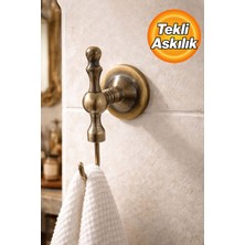 Normadia Antik Sarı Vidalı Metal Tekli Askılık, Şık ve Dayanıklı Duvar Askısı