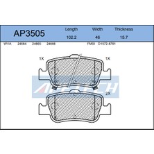 APETECH DİSK BALATA ARKA AP3505 AURIS COROLLA 1.4 D4D (07-)