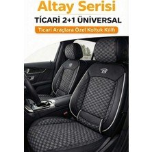 Trobus Renault Clio 2 2001-2003 – Ticari Araç 2+1 Uyumlu Altay Serisi Bel Destekli Koltuk Kılıfı – Siyah Beyaz, Kolay Montaj