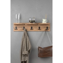 Normadia Duvar Askılığı Elbise Askılığı Portmanto 80 cm Ceviz Renk