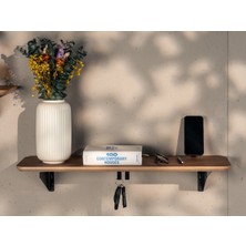 Clue Design | Modifiye Edilebilir Minimalist Duvar Rafı (Nero Series) - Ceviz